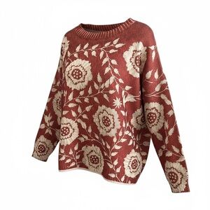 SHEIN Curve Plus Size 2XL Oversized Floral Print Knit Sweater NWOT